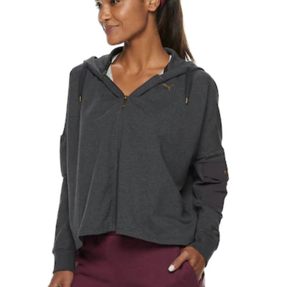 Puma Tops - Puma ~ Fusion Full Zip Cropped Hoodie